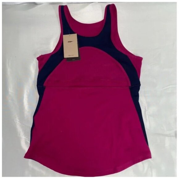 Nike Yoga NWT Women's Dri-Fit Fuchsia/Navy Athletic Top, Size Medium - Picture 5 of 7